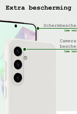 BASEY. Hoes Geschikt voor Samsung A35 Hoesje Siliconen Back Cover Case Met 2x Screenprotector - Hoesje Geschikt voor Samsung Galaxy A35 5G Hoes Cover Hoesje - Wit