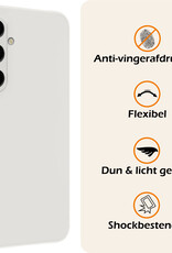 Nomfy Hoesje Geschikt voor Samsung A35 Hoesje Siliconen Cover Case Met 2x Screenprotector - Hoes Geschikt voor Samsung Galaxy A35 5G Hoes Back Case - Wit