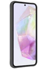 Nomfy Hoesje Geschikt voor Samsung A35 Hoesje Siliconen Cover Case Met 2x Screenprotector - Hoes Geschikt voor Samsung Galaxy A35 5G Hoes Back Case - Zwart