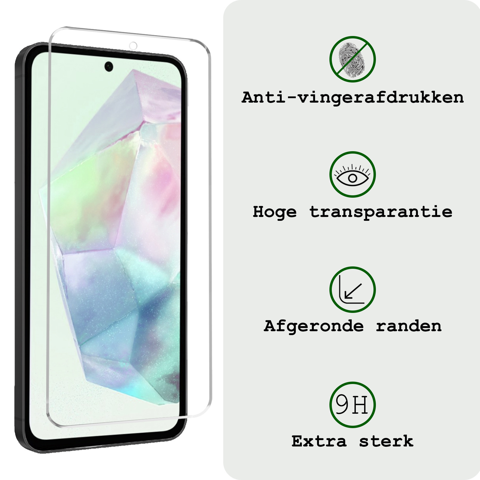 BASEY. Hoes Geschikt voor Samsung A35 Hoesje Siliconen Back Cover Case Met 2x Screenprotector - Hoesje Geschikt voor Samsung Galaxy A35 5G Hoes Cover Hoesje - Donkergroen