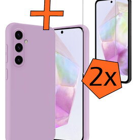 Nomfy Nomfy Samsung Galaxy A35 Hoesje Siliconen Met 2x Screenprotector - Lila