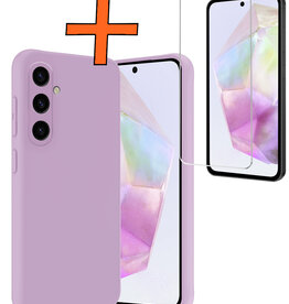 Nomfy Nomfy Samsung Galaxy A35 Hoesje Siliconen Met Screenprotector - Lila
