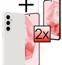 NoXx NoXx Samsung Galaxy A35 Hoesje Siliconen Met 2x Screenprotector - Wit
