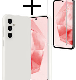 NoXx NoXx Samsung Galaxy A35 Hoesje Siliconen Met Screenprotector - Wit