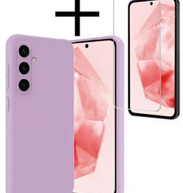 NoXx NoXx Samsung Galaxy A35 Hoesje Siliconen Met Screenprotector - Lila