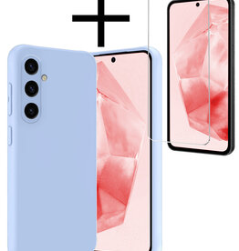 NoXx NoXx Samsung Galaxy A35 Hoesje Siliconen Met Screenprotector - Lichtblauw