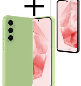NoXx NoXx Samsung Galaxy A35 Hoesje Siliconen Met Screenprotector - Groen