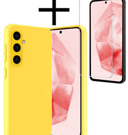 NoXx NoXx Samsung Galaxy A35 Hoesje Siliconen Met Screenprotector - Geel