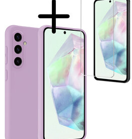 BASEY. BASEY. Samsung Galaxy A35 Hoesje Siliconen Met Screenprotector - Lila