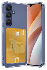 Nomfy Hoesje Geschikt voor Samsung A15 Hoesje Pasjeshouder Shockproof Pas Houder - Hoesje Geschikt voor Samsung Galaxy A15 Hoes Met Kaarthouder - Transparant