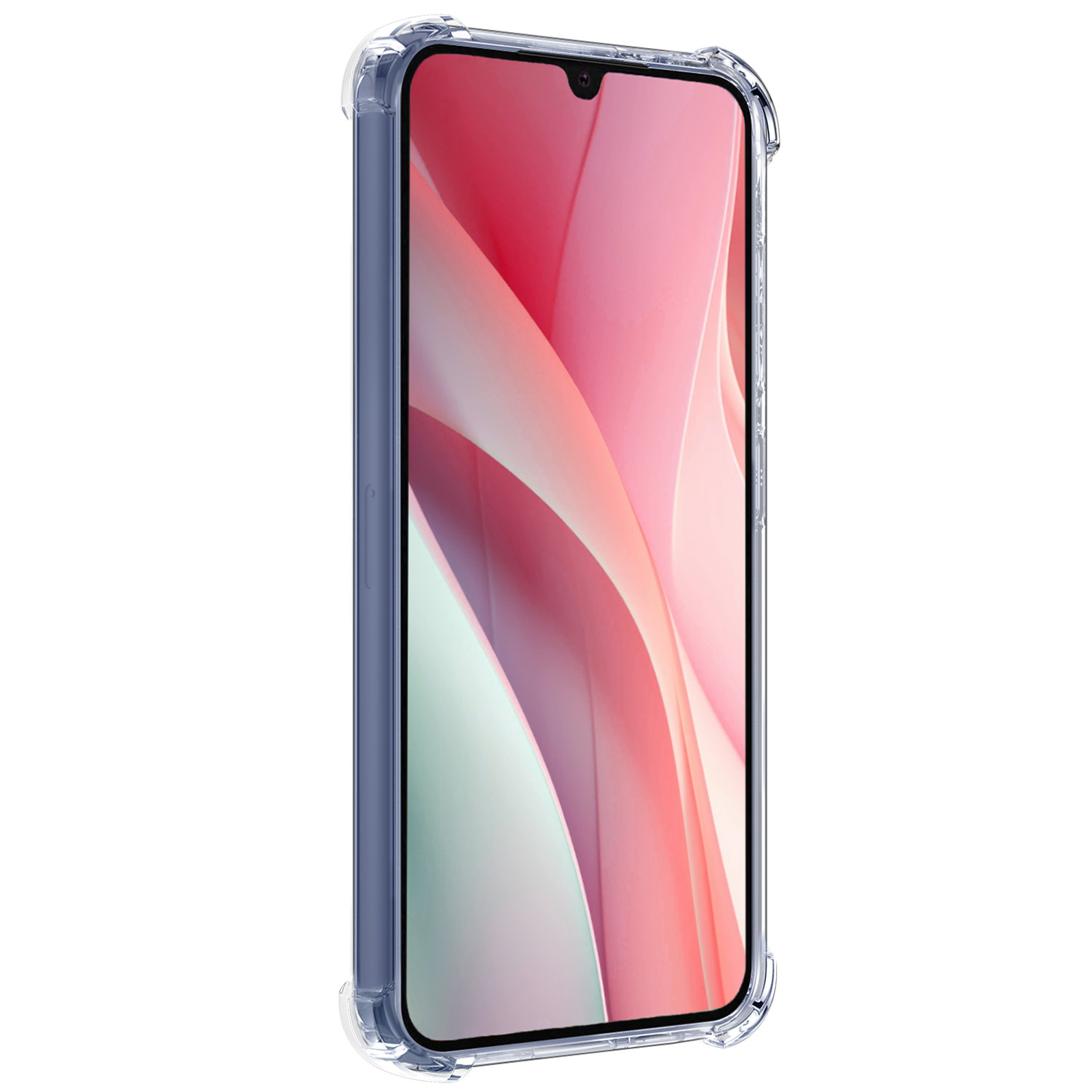 NoXx Hoes Geschikt voor Samsung A15 Hoesje Pasjeshouder Cover Shock Proof Case Siliconen Hoes Met Kaarthouder Met 2x Screenprotector - Transparant