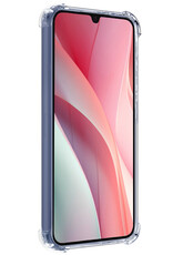 NoXx Hoes Geschikt voor Samsung A15 Hoesje Pasjeshouder Cover Shock Proof Case Siliconen Hoes Met Kaarthouder Met Screenprotector - Transparant