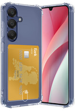 NoXx Hoes Geschikt voor Samsung A15 Hoesje Pasjeshouder Cover Shock Proof Case Siliconen Hoes Met Kaarthouder - Transparant
