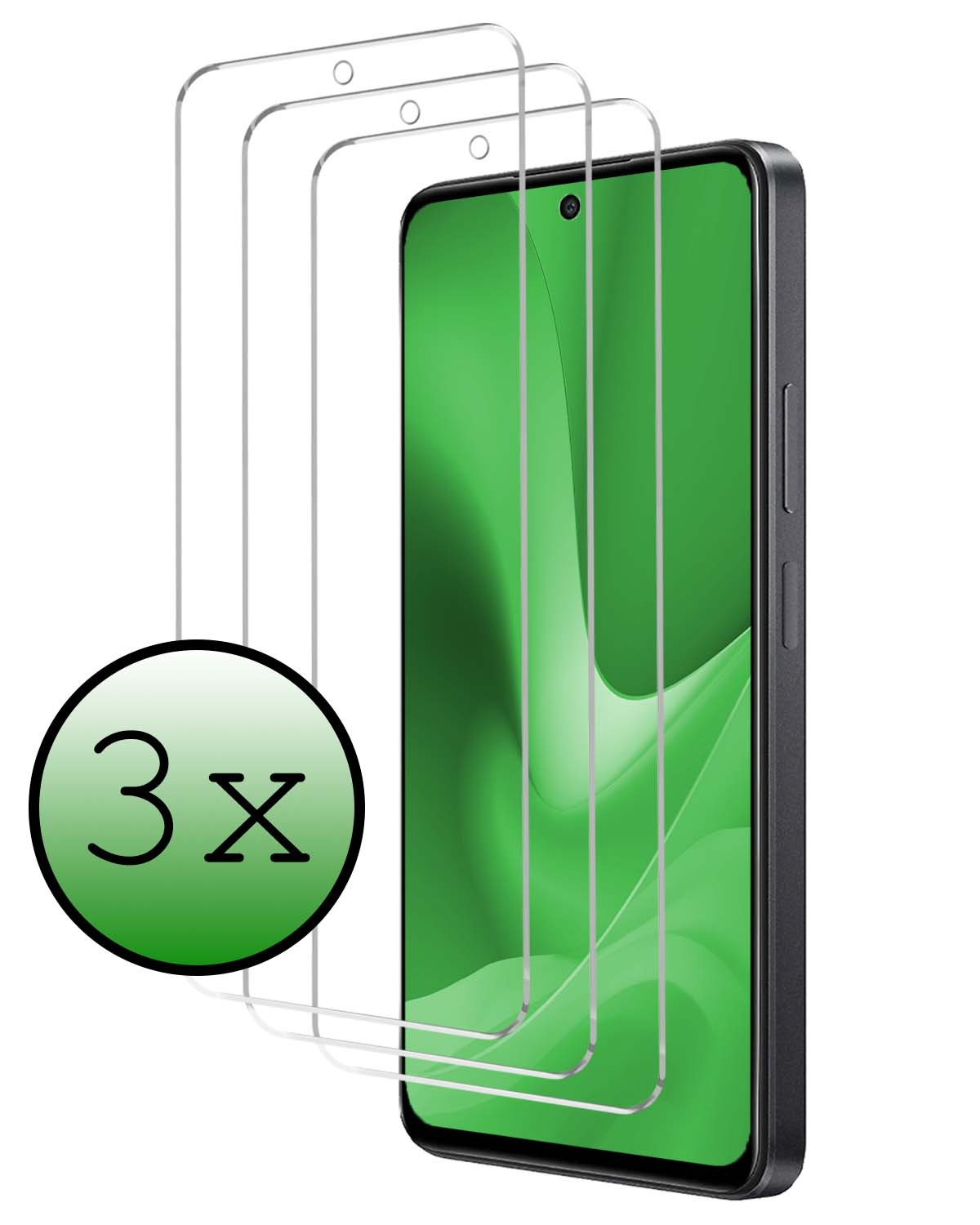 BASEY. Screenprotector Geschikt voor OPPO A79 Screenprotector Tempered Glass - Screenprotector Geschikt voor OPPO A79 Beschermglas Screen Protector Glas - 3 Stuks
