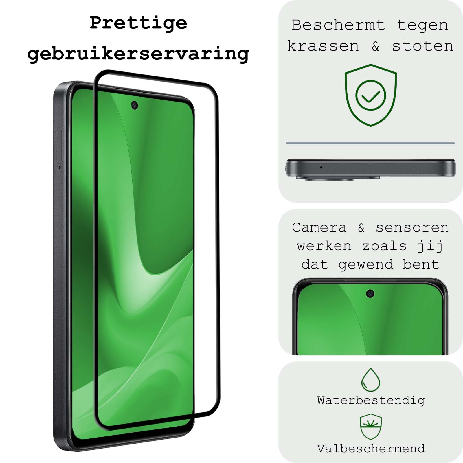 BASEY. Screenprotector Geschikt voor OPPO A79 Screenprotector Beschermglas Full Cover - Screenprotector Geschikt voor OPPO A79 Screen Protector Full Cover - 2 Stuks
