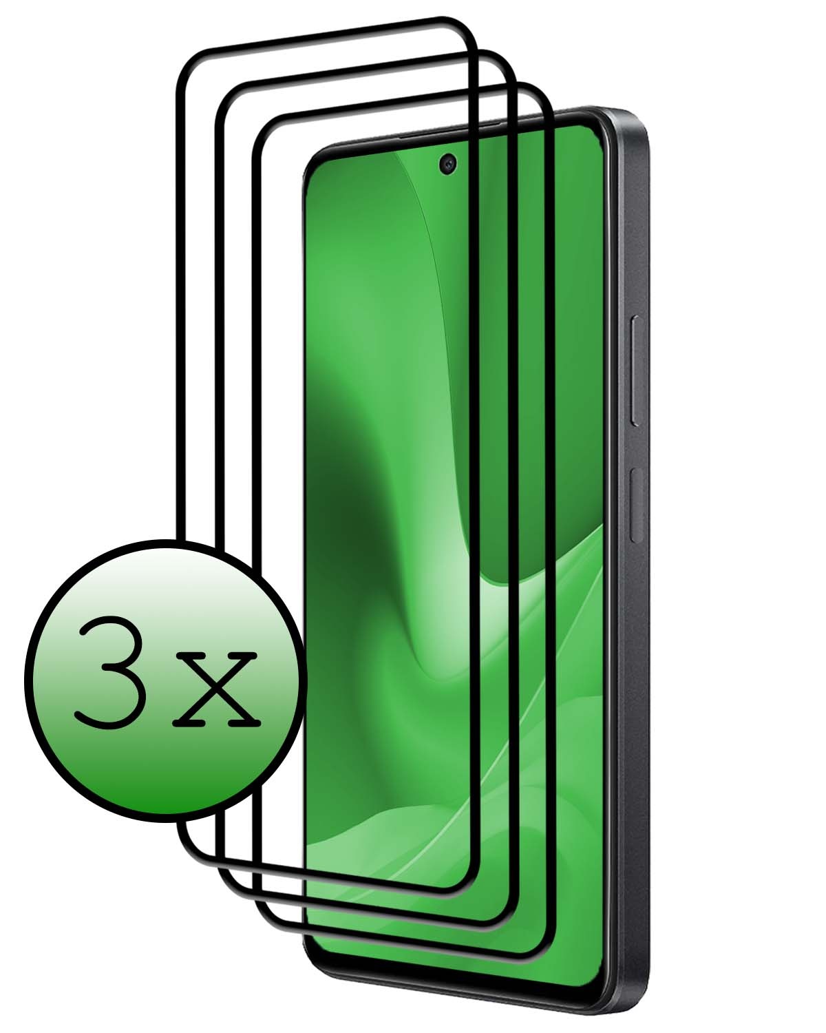 BASEY. Screenprotector Geschikt voor OPPO A79 Screenprotector Beschermglas Full Cover - Screenprotector Geschikt voor OPPO A79 Screen Protector Full Cover - 3 Stuks