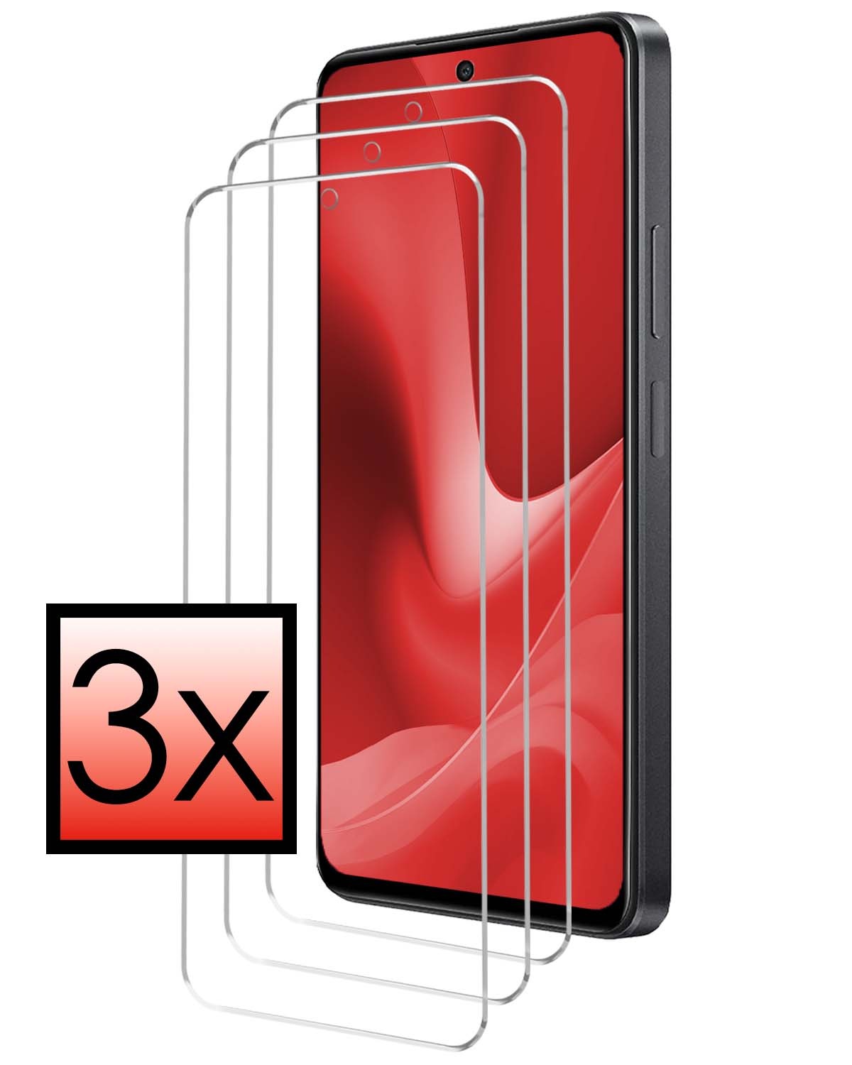 NoXx Screenprotector Geschikt voor OPPO A79 Screenprotector Tempered Glass Gehard Glas Beschermglas - 3x
