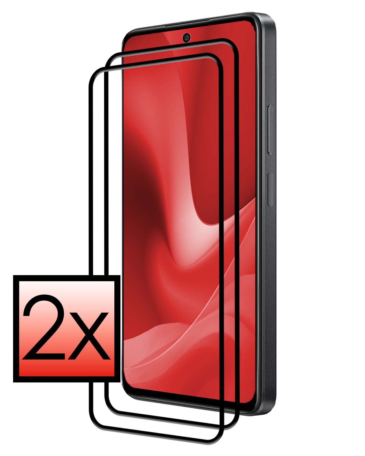 NoXx Screenprotector Geschikt voor OPPO A79 Screenprotector Tempered Glass Gehard Glas Full Cover - 2x