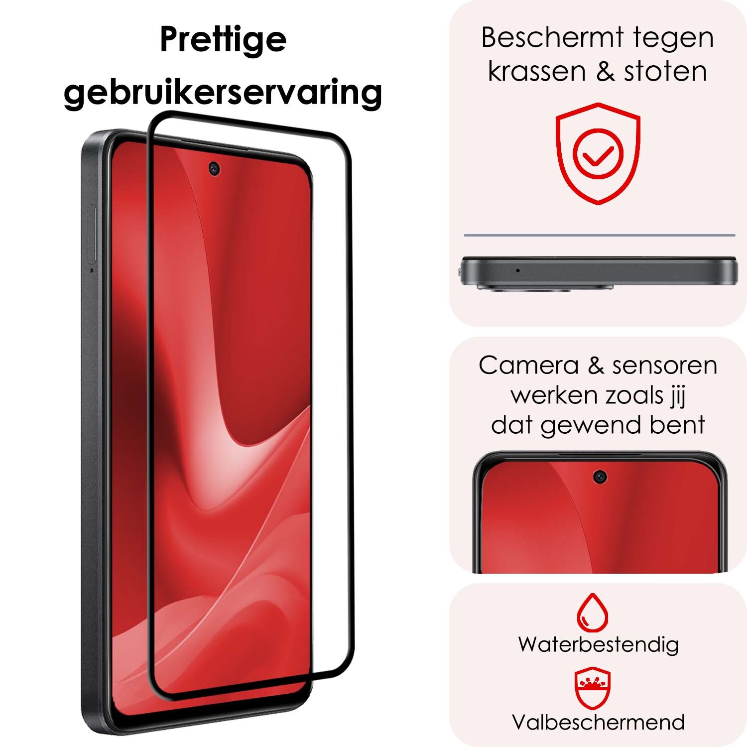 NoXx Screenprotector Geschikt voor OPPO A79 Screenprotector Tempered Glass Gehard Glas Full Cover - 2x