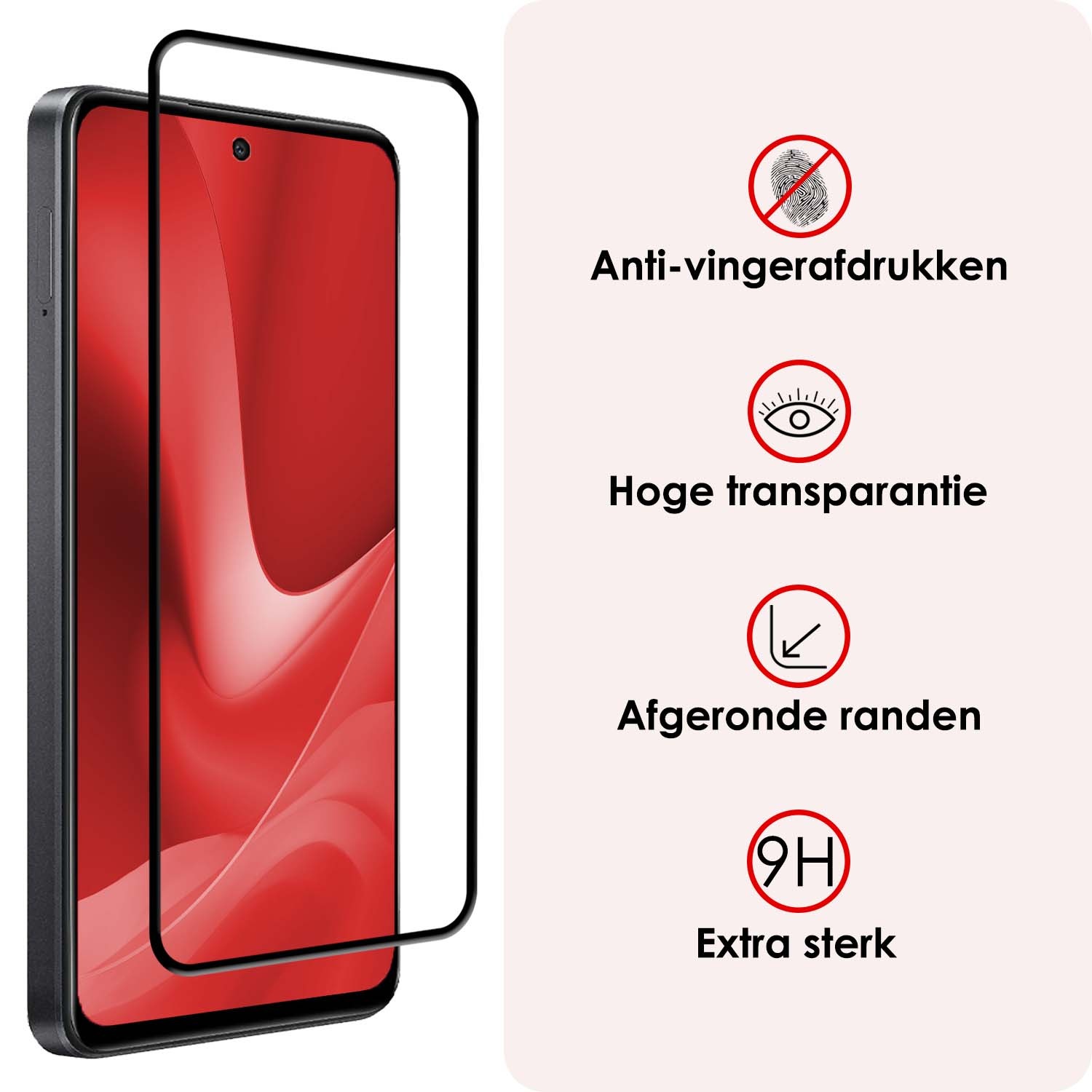 NoXx Screenprotector Geschikt voor OPPO A79 Screenprotector Tempered Glass Gehard Glas Full Cover - 3x