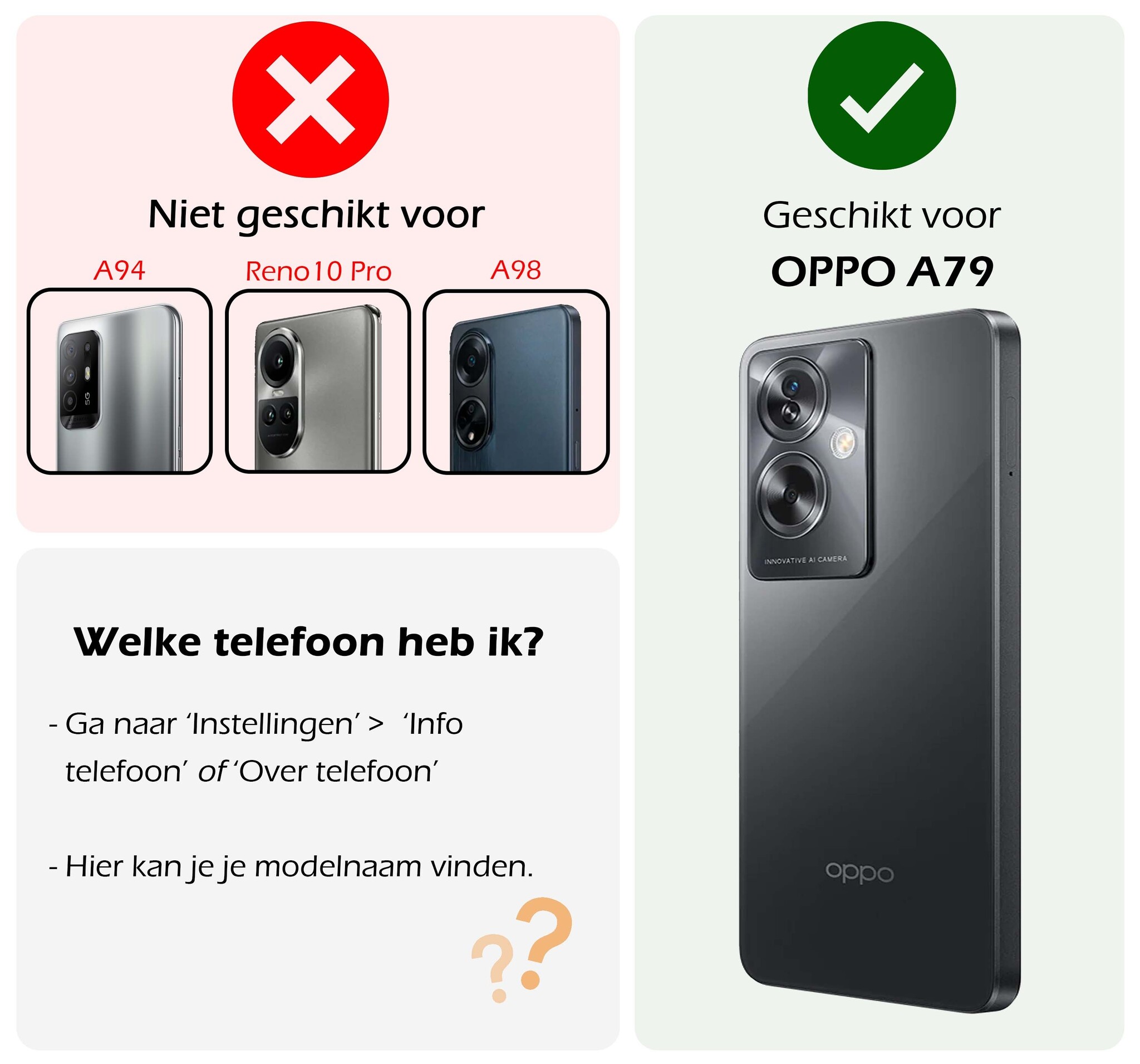 Nomfy Screenprotector Geschikt voor OPPO A79 Screenprotector Bescherm Glas Tempered Glass - Screenprotector Geschikt voor OPPO A79 Screen Protector - 2 PACK