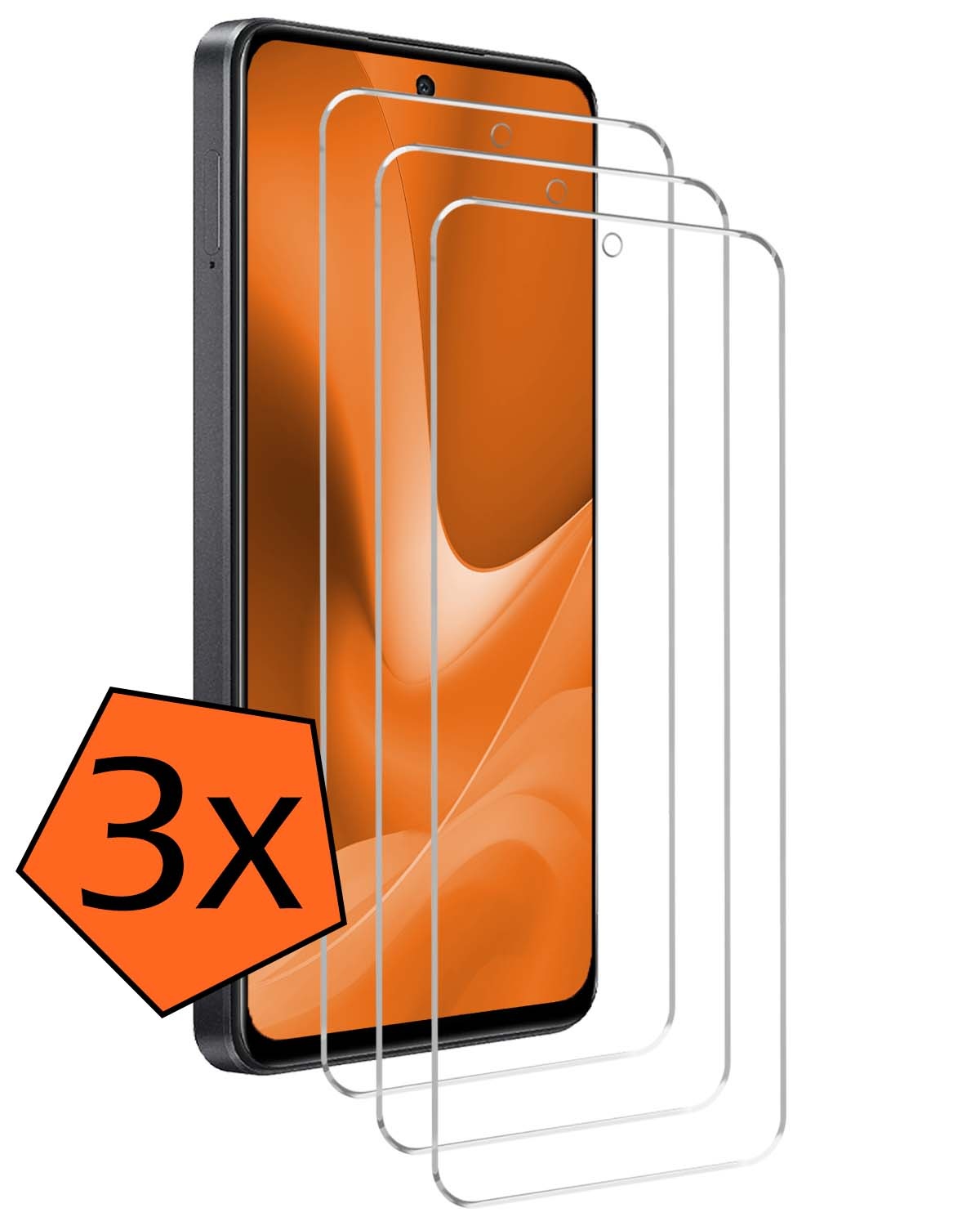Nomfy Screenprotector Geschikt voor OPPO A79 Screenprotector Bescherm Glas Tempered Glass - Screenprotector Geschikt voor OPPO A79 Screen Protector - 3 PACK