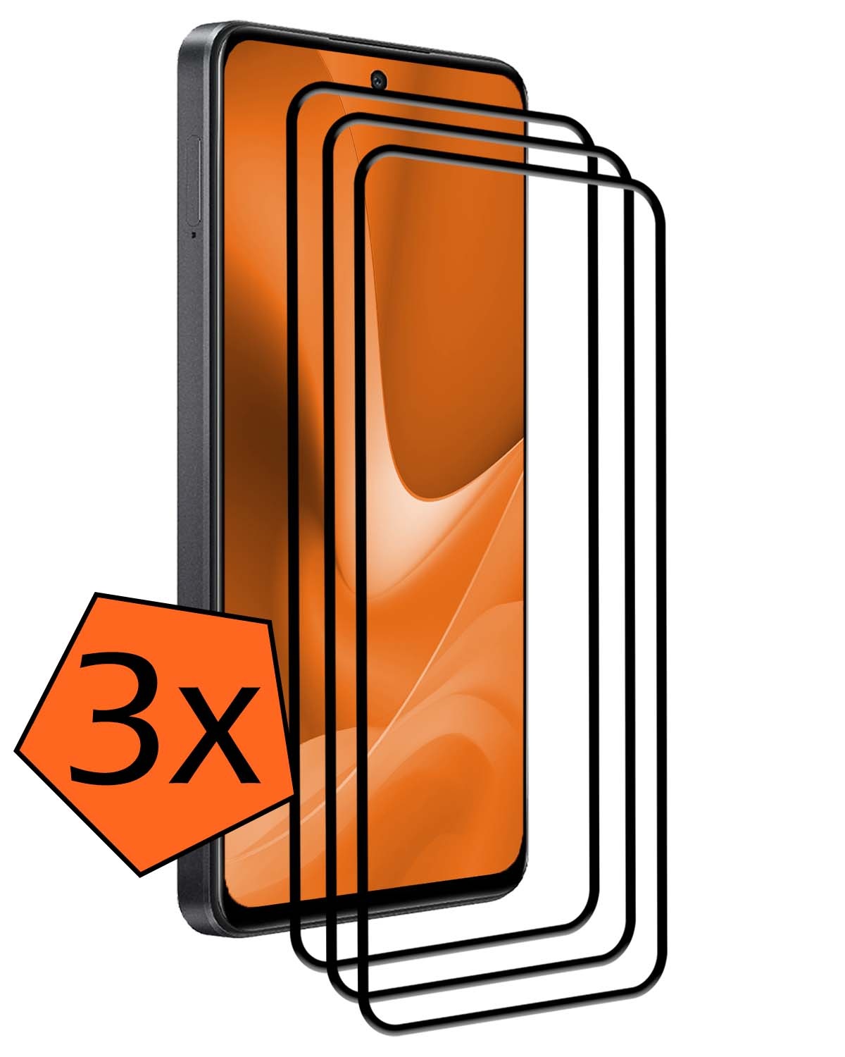 Nomfy Screenprotector Geschikt voor OPPO A79 Screenprotector Bescherm Glas - Screenprotector Geschikt voor OPPO A79 Screen Protector Tempered Glass Full Screen Full Cover - 3 PACK