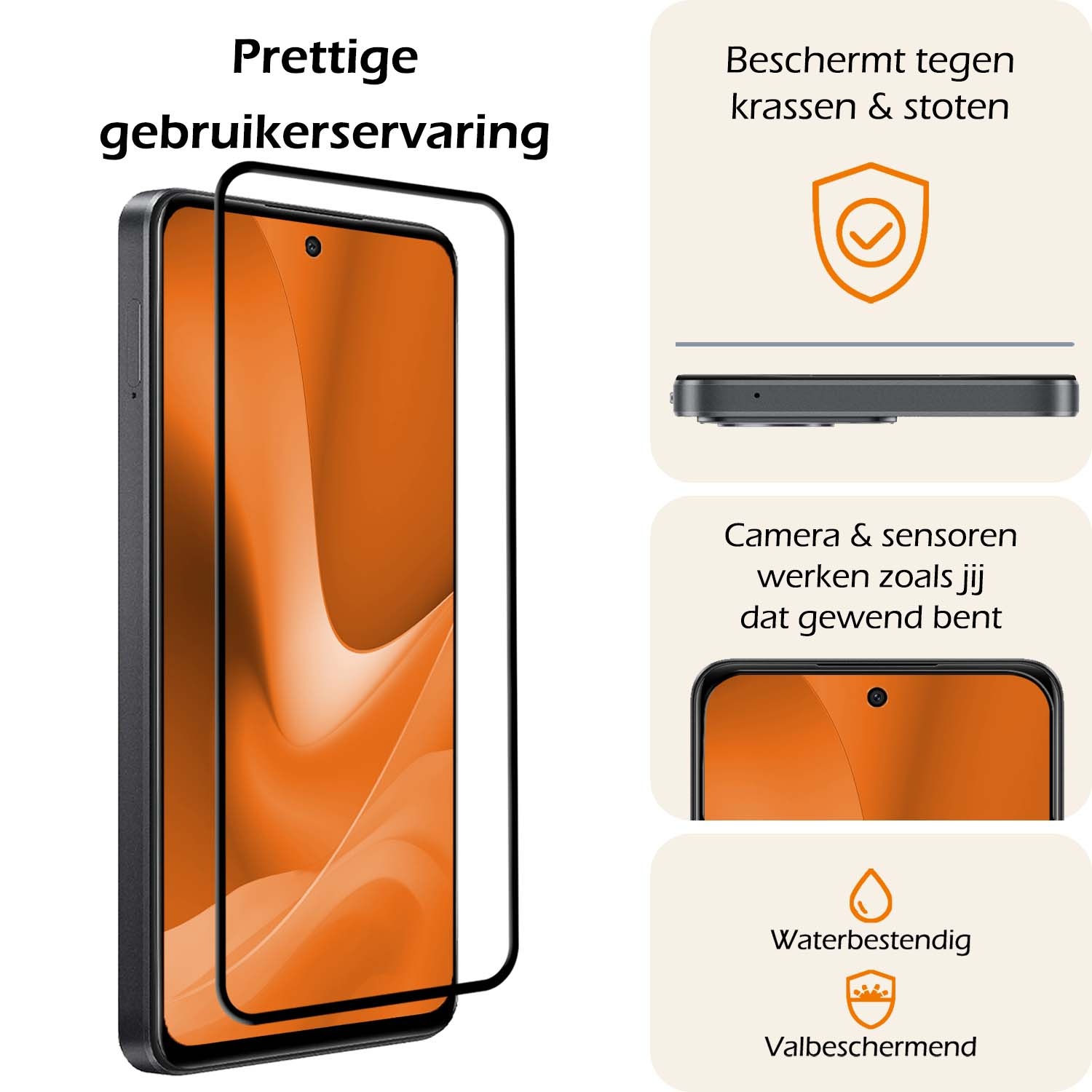 Nomfy Screenprotector Geschikt voor OPPO A79 Screenprotector Bescherm Glas - Screenprotector Geschikt voor OPPO A79 Screen Protector Tempered Glass Full Screen Full Cover - 3 PACK