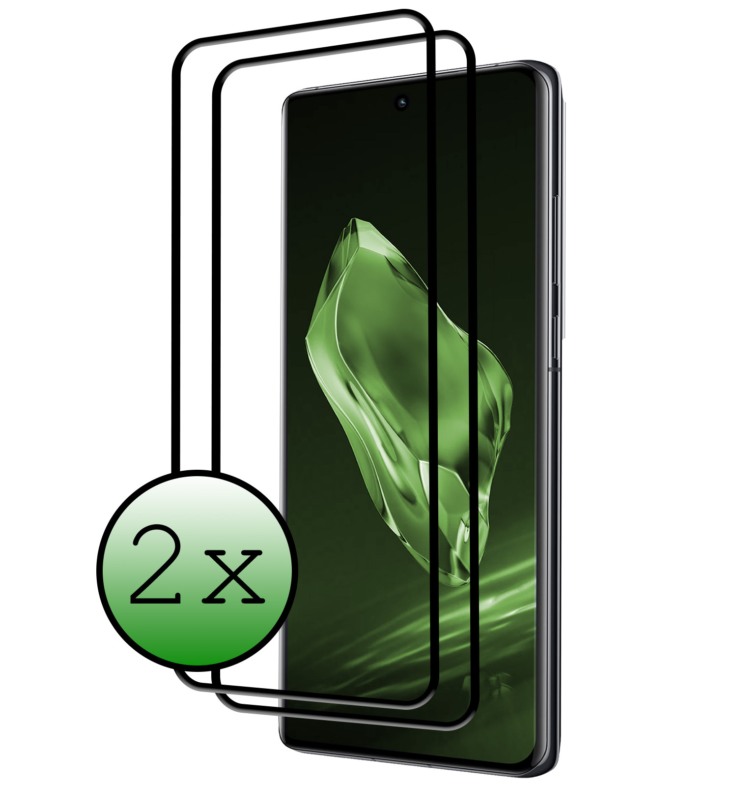 BASEY. Screenprotector Geschikt voor OnePlus 12 Screenprotector Beschermglas Full Cover - Screenprotector Geschikt voor OnePlus 12 Screen Protector Full Cover - 2 Stuks