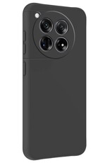 BASEY. Hoes Geschikt voor OnePlus 12 Hoesje Siliconen Back Cover Case - Hoesje Geschikt voor OnePlus 12 Hoes Cover Hoesje - Zwart