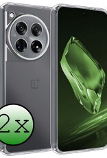 BASEY. Hoes Geschikt voor OnePlus 12 Hoesje Siliconen Back Cover Case - Hoesje Geschikt voor OnePlus 12 Hoes Cover Hoesje - Transparant - 2 Stuks