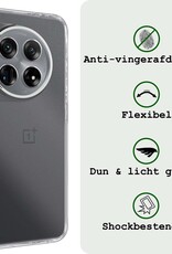 BASEY. Hoes Geschikt voor OnePlus 12 Hoesje Siliconen Back Cover Case Met 2x Screenprotector - Hoesje Geschikt voor OnePlus 12 Hoes Cover Hoesje - Transparant