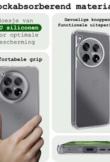 BASEY. Hoes Geschikt voor OnePlus 12 Hoesje Siliconen Back Cover Case Met 2x Screenprotector - Hoesje Geschikt voor OnePlus 12 Hoes Cover Hoesje - Transparant