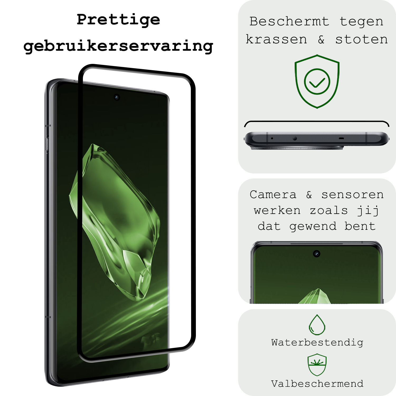 BASEY. Screenprotector Geschikt voor OnePlus 12R Screenprotector Beschermglas Full Cover - Screenprotector Geschikt voor OnePlus 12R Screen Protector Full Cover