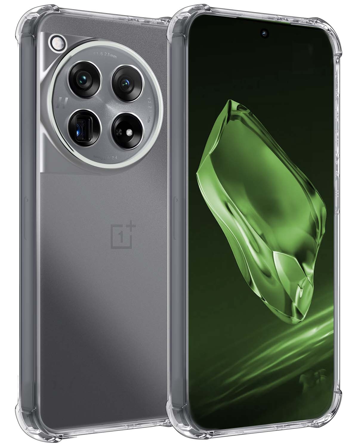 BASEY. Hoes Geschikt voor OnePlus 12 Hoesje Shock Proof Case Hoes Siliconen - Hoesje Geschikt voor OnePlus 12 Hoes Cover Shockproof - Transparant