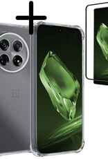 BASEY. Hoes Geschikt voor OnePlus 12 Hoesje Shock Proof Case Hoes Siliconen Met Screenprotector - Hoesje Geschikt voor OnePlus 12 Hoes Cover Shockproof - Transparant