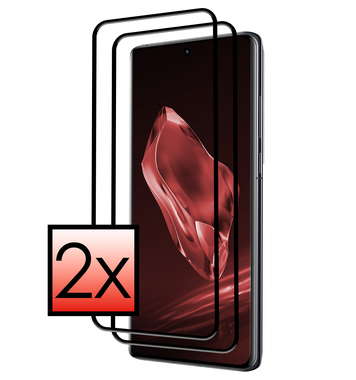 NoXx Screenprotector Geschikt voor OnePlus 12 Screenprotector Tempered Glass Gehard Glas Full Cover - 2x