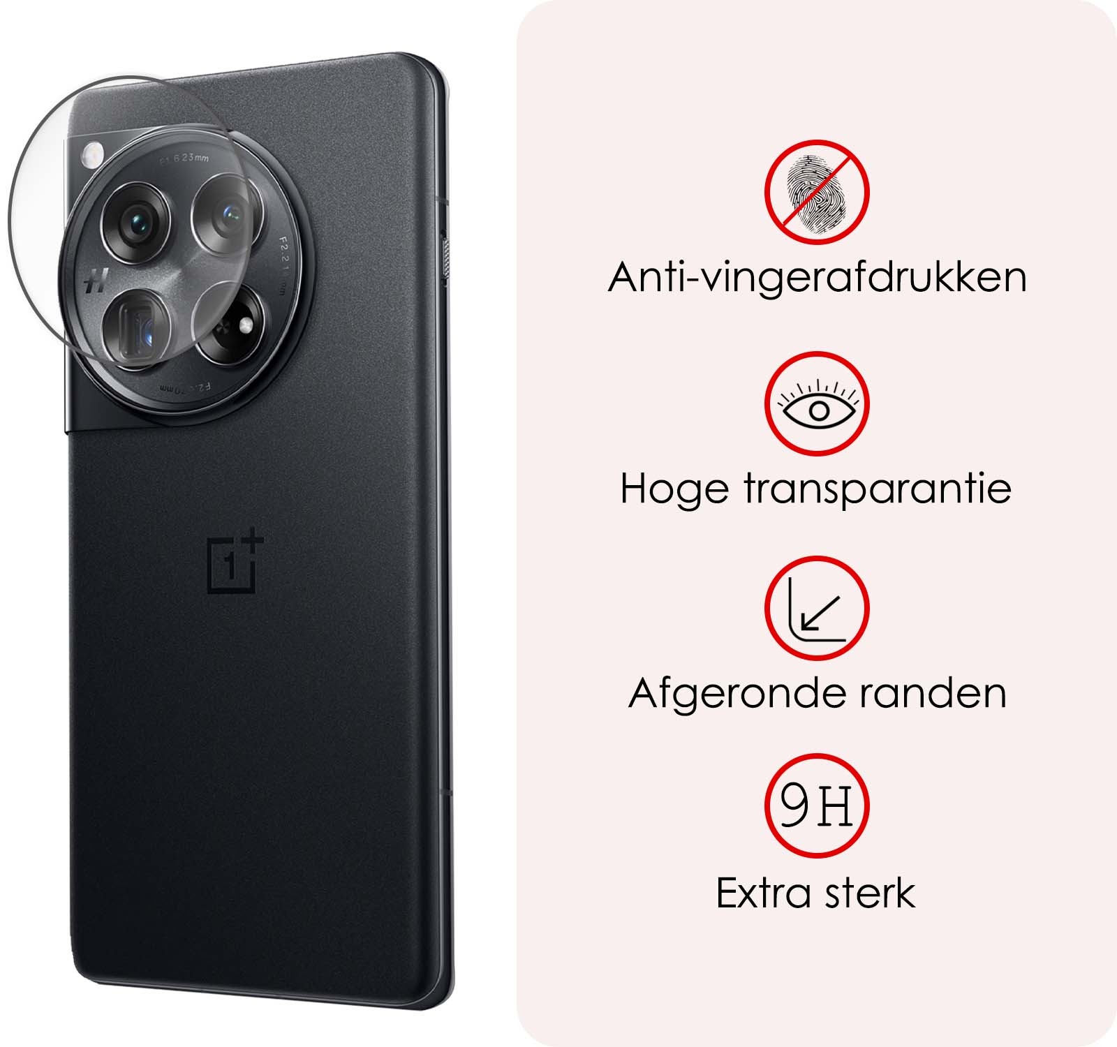 NoXx Screenprotector Geschikt voor OnePlus 12 Camera Screenprotector Gehard Glas - Screenprotector Geschikt voor OnePlus 12 Screenprotector Camera Tempered Glass