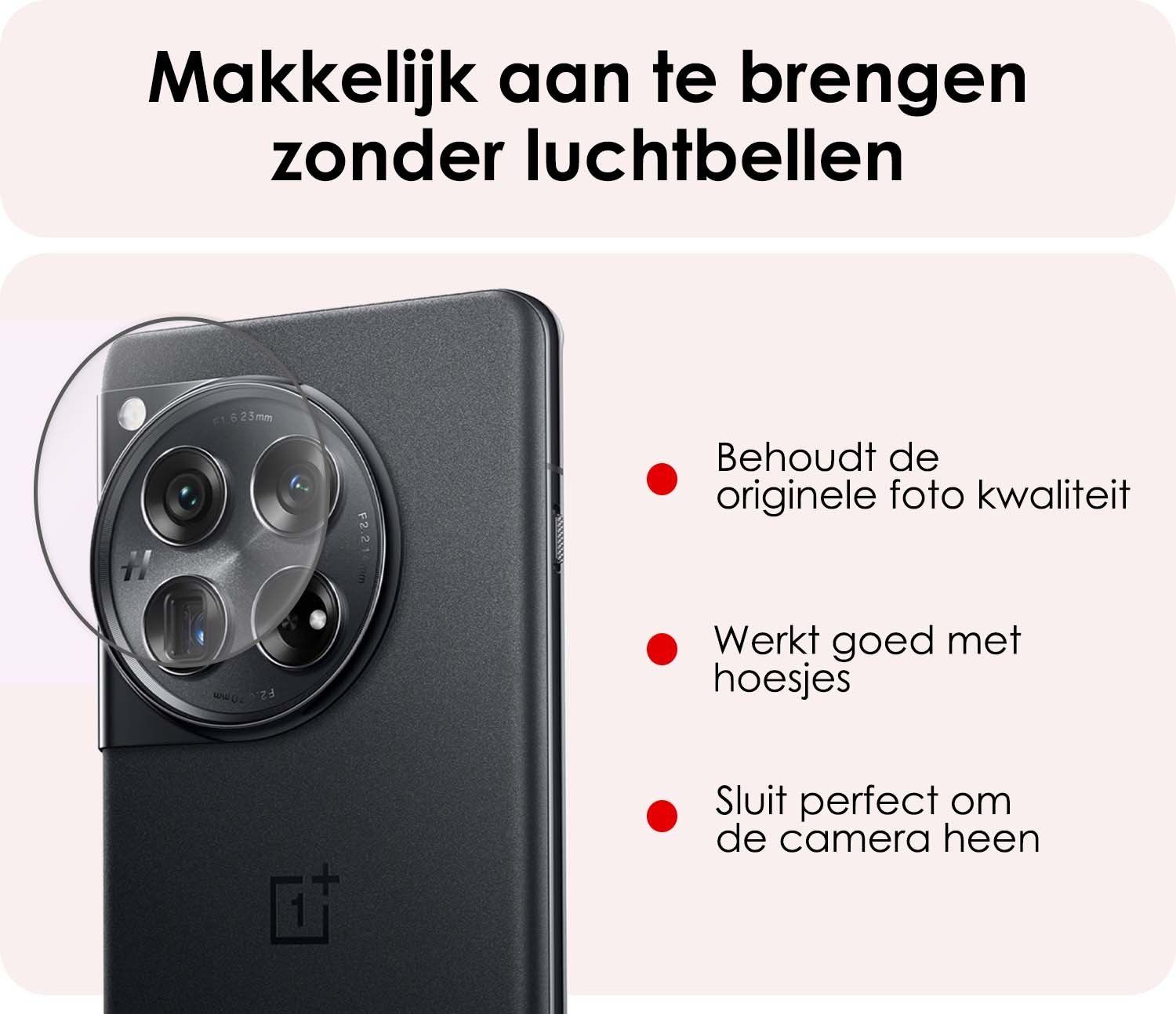 NoXx Screenprotector Geschikt voor OnePlus 12 Camera Screenprotector Gehard Glas - Screenprotector Geschikt voor OnePlus 12 Screenprotector Camera Tempered Glass