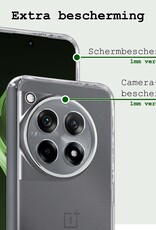 BASEY. Hoes Geschikt voor OnePlus 12R Hoesje Siliconen Back Cover Case - Hoesje Geschikt voor OnePlus 12R Hoes Cover Hoesje - Transparant