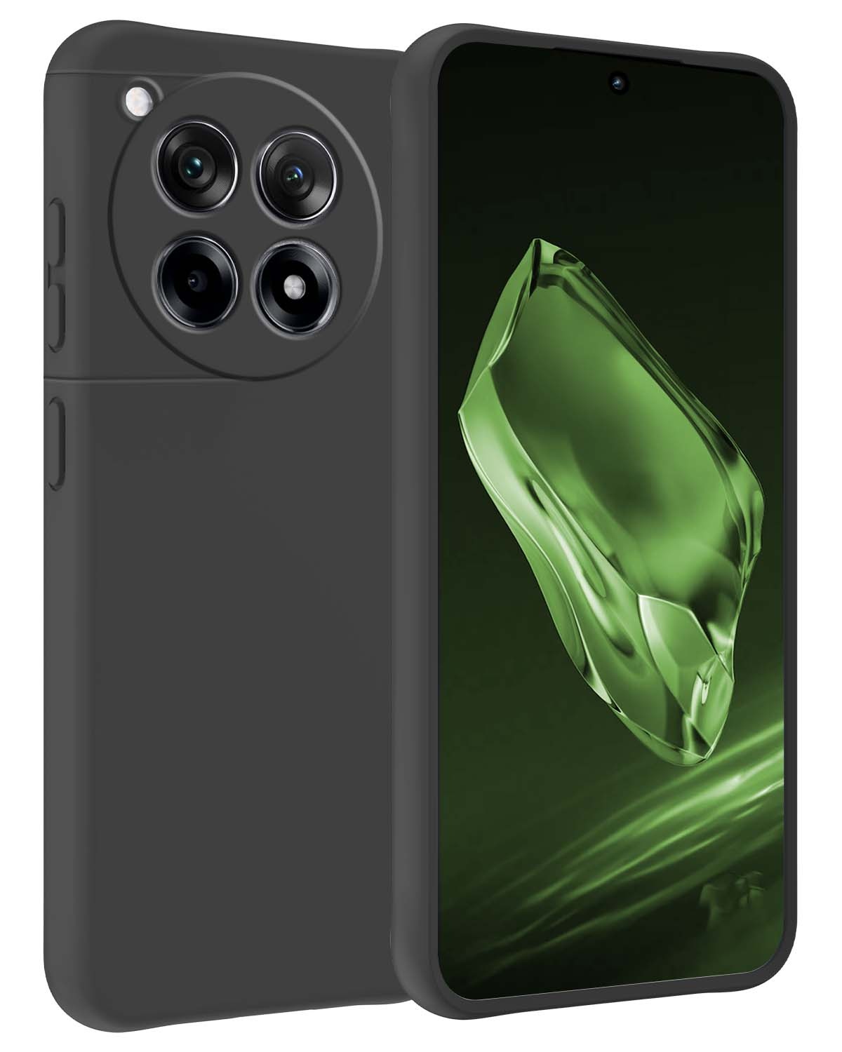 BASEY. Hoes Geschikt voor OnePlus 12R Hoesje Siliconen Back Cover Case - Hoesje Geschikt voor OnePlus 12R Hoes Cover Hoesje - Zwart