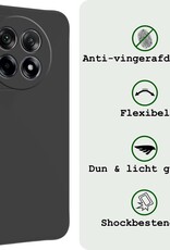 BASEY. Hoes Geschikt voor OnePlus 12R Hoesje Siliconen Back Cover Case - Hoesje Geschikt voor OnePlus 12R Hoes Cover Hoesje - Zwart