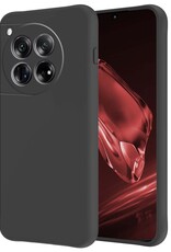 NoXx Hoes Geschikt voor OnePlus 12 Hoesje Cover Siliconen Back Case Hoes - Zwart