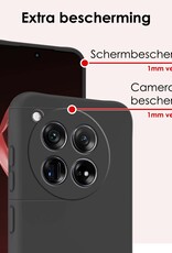 NoXx Hoes Geschikt voor OnePlus 12 Hoesje Cover Siliconen Back Case Hoes - Zwart