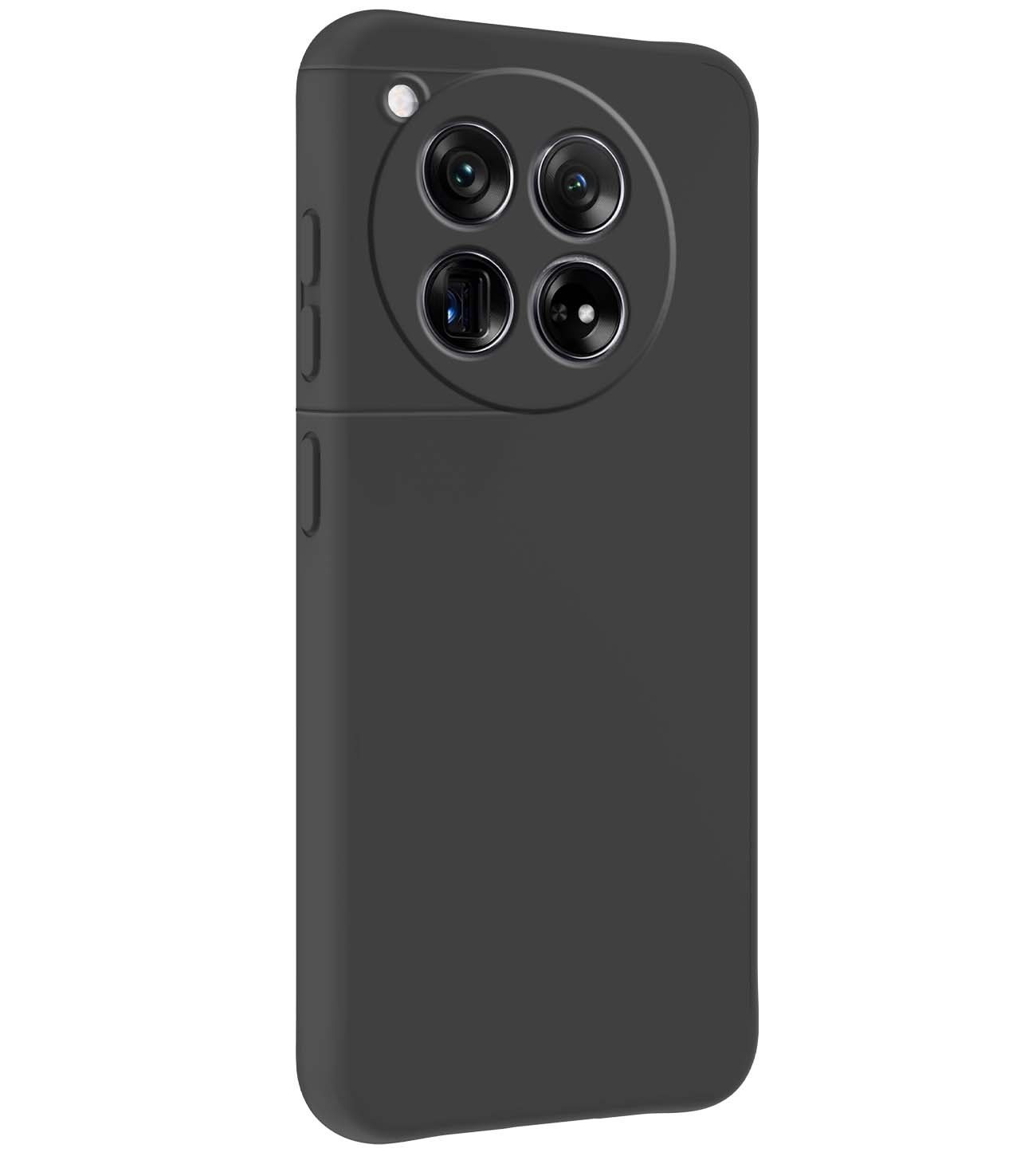 NoXx Hoes Geschikt voor OnePlus 12 Hoesje Cover Siliconen Back Case Hoes - Zwart