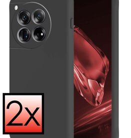 NoXx NoXx OnePlus 12 Hoesje Siliconen - Zwart - 2 PACK