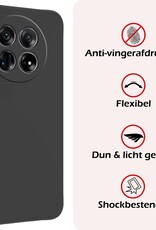 NoXx Hoes Geschikt voor OnePlus 12 Hoesje Cover Siliconen Back Case Hoes - Zwart - 2x