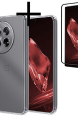 NoXx Hoes Geschikt voor OnePlus 12 Hoesje Cover Siliconen Back Case Hoes Met Screenprotector - Transparant