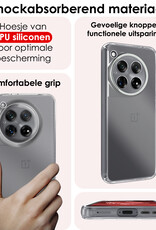 NoXx Hoes Geschikt voor OnePlus 12 Hoesje Cover Siliconen Back Case Hoes Met Screenprotector - Transparant