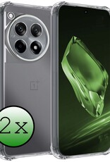 BASEY. Hoes Geschikt voor OnePlus 12R Hoesje Shock Proof Case Hoes Siliconen - Hoesje Geschikt voor OnePlus 12R Hoes Cover Shockproof - Transparant - 2 Stuks